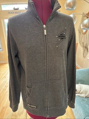 Harley-Davidson women’s Gray Full-Zip Sweater Jacket